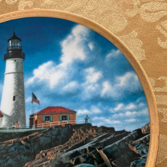 EXC Lighthouse Portland Head Porcelain Plate 1989 Hamilton Collection Coastal - Picture 8 of 14